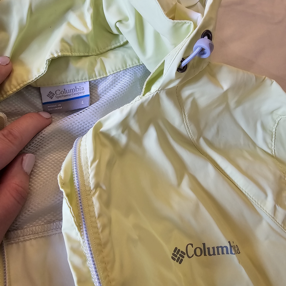Columbia Light Green Windbreaker Jacket